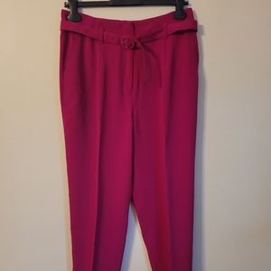 Boden belted ankle pants in deep pink
